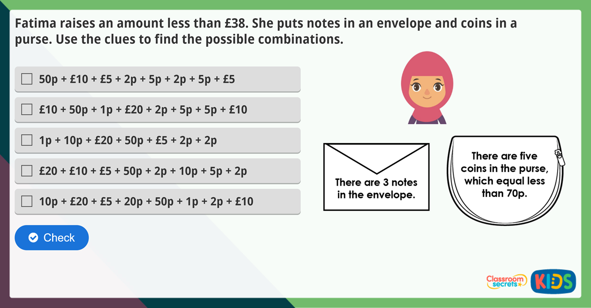 Year 2 Making Pounds and Pence Maths Challenge | Classroom Secrets Kids