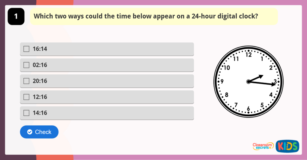 Year 4 Analogue and 24-Hour Digital Clock Game