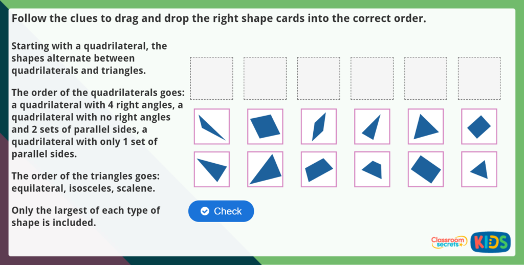Year 4 Compare and Classify Geometric Shapes Challenge