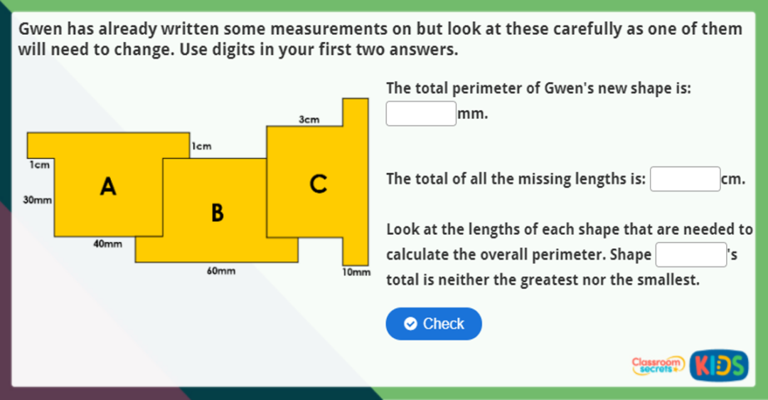 Year 4 Perimeter of Rectilinear Figures Maths Challenge | Classroom ...