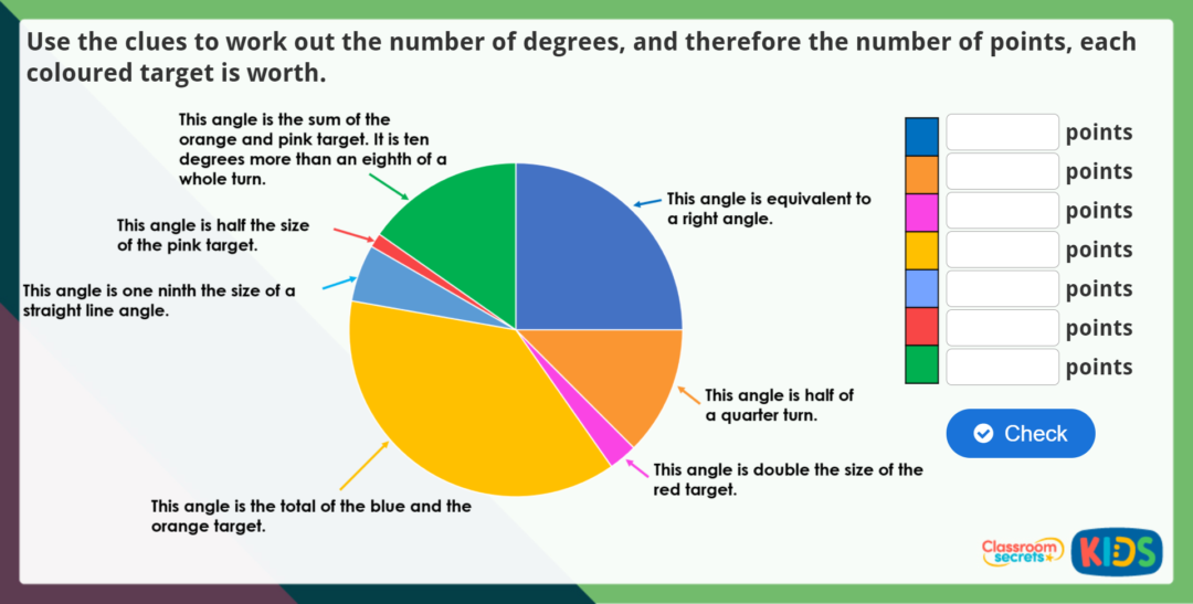Year 5 Angles Around a Point Maths Challenge Classroom Secrets Kids