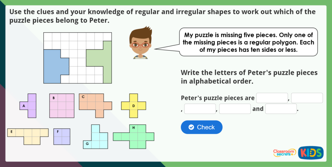 Year 5 Regular and Irregular Shapes Maths Challenge | Classroom Secrets ...