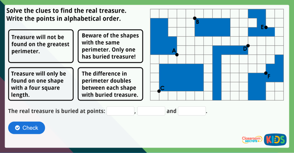Year 4 Perimeter on a Grid Maths Challenge