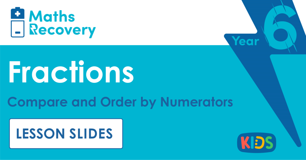 Year 6 Compare and Order by Numerators Lesson Slides