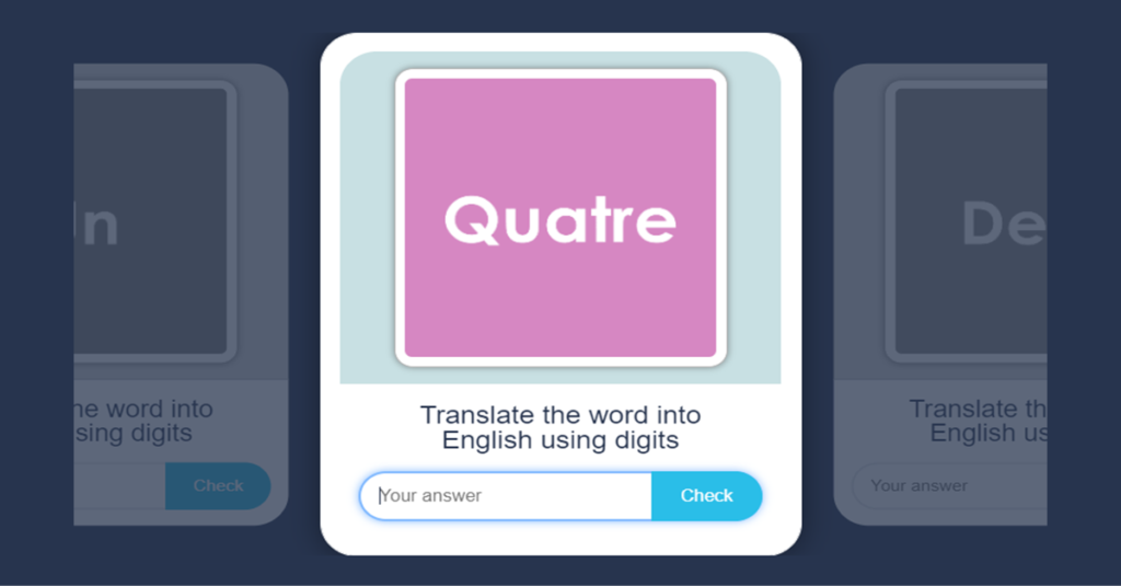 French Translate the Numbers Flash Cards