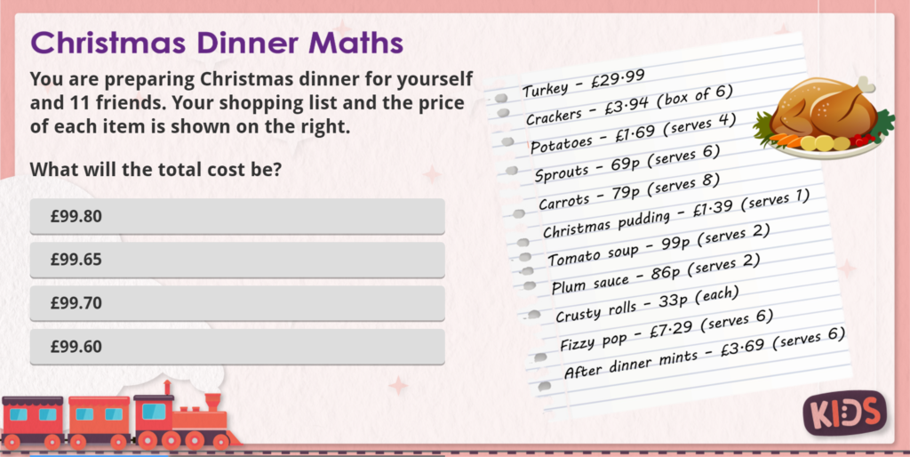 Christmas Dinner Maths