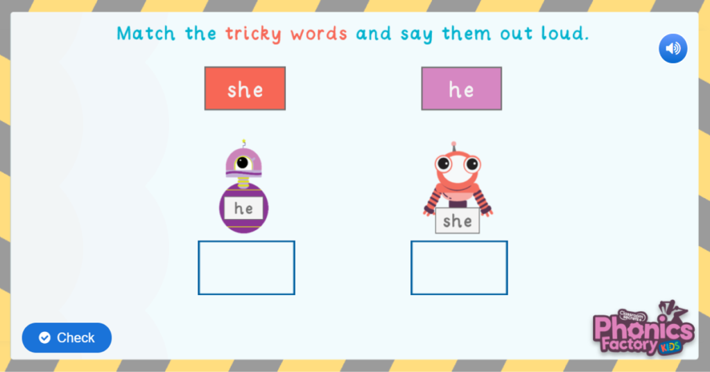 Tricky words game phase 3