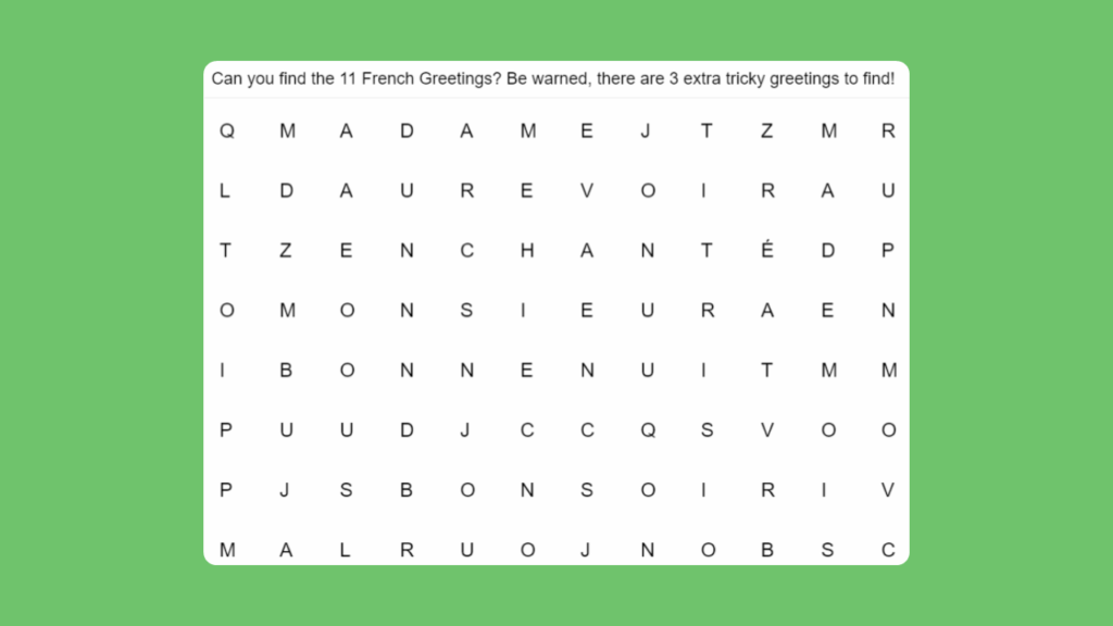 LKS2 French Greetings Word Search Classroom Secrets Kids