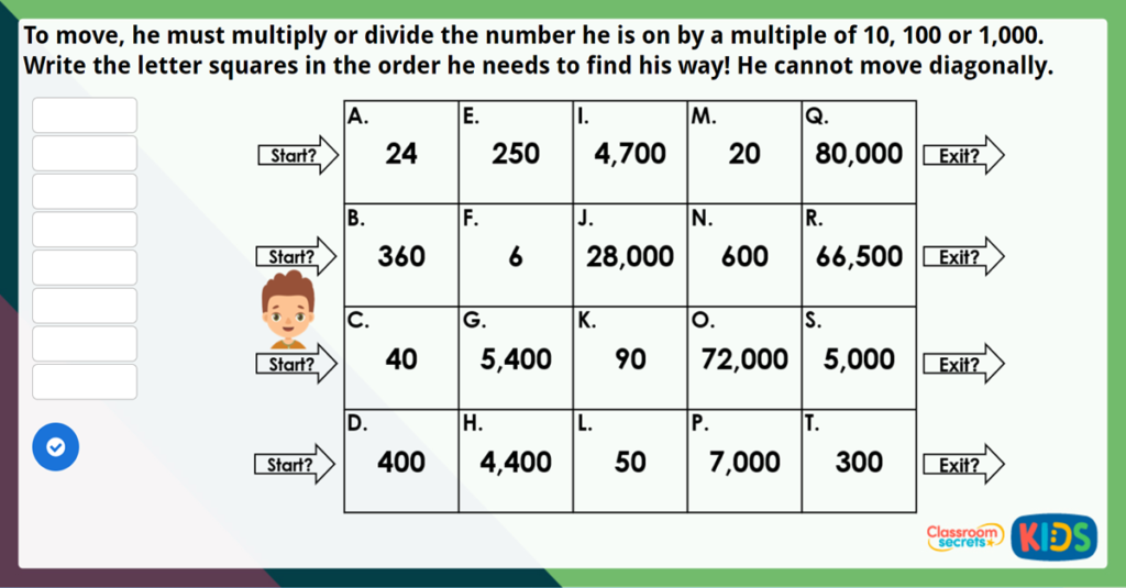 Year 5 Multiples of 10, 100 and 1,000 Challenge