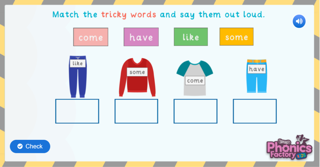 Phase 4 tricky words game
