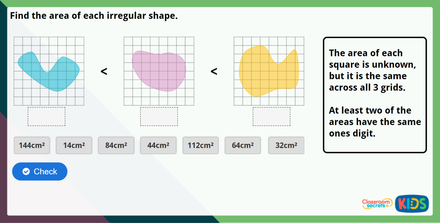 Year 5 Area of Irregular Shapes Maths Challenge | Classroom Secrets Kids