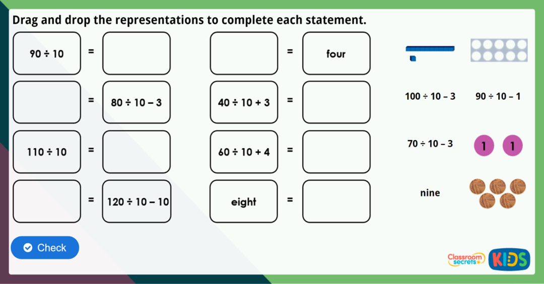 Year 2 Divide by 10 Maths Challenge Classroom Secrets Kids