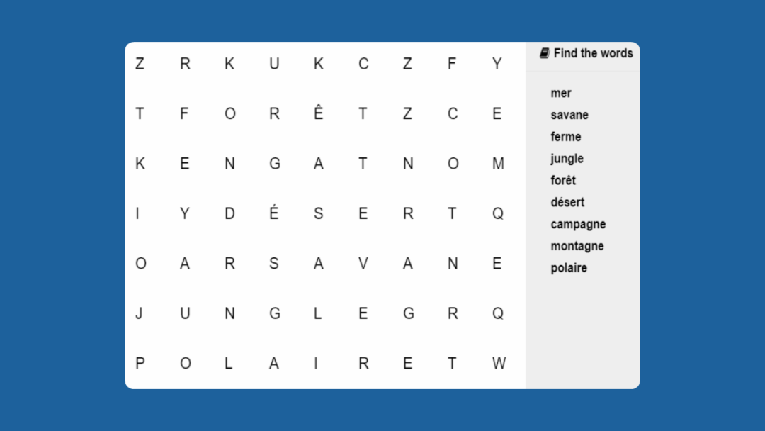 KS2 French Animal Habitats Word Search | Classroom Secrets Kids