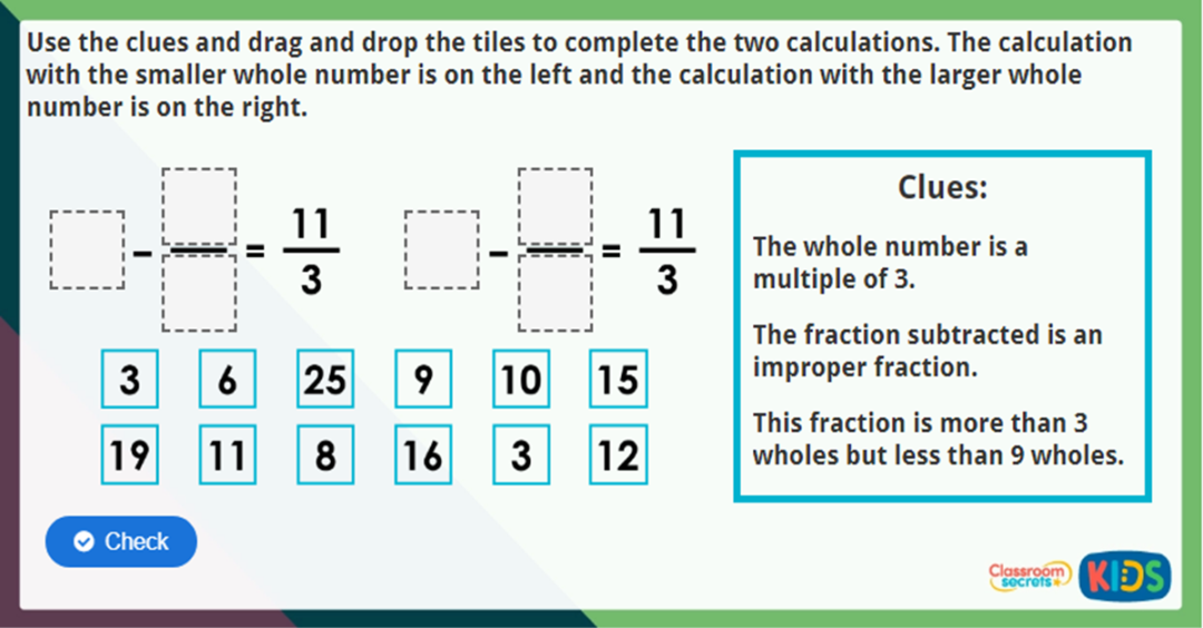 Year 4 Subtract From Whole Amounts Maths Challenge Classroom Secrets Kids Year 4 subtract from whole amounts maths challenge classroom secrets kids