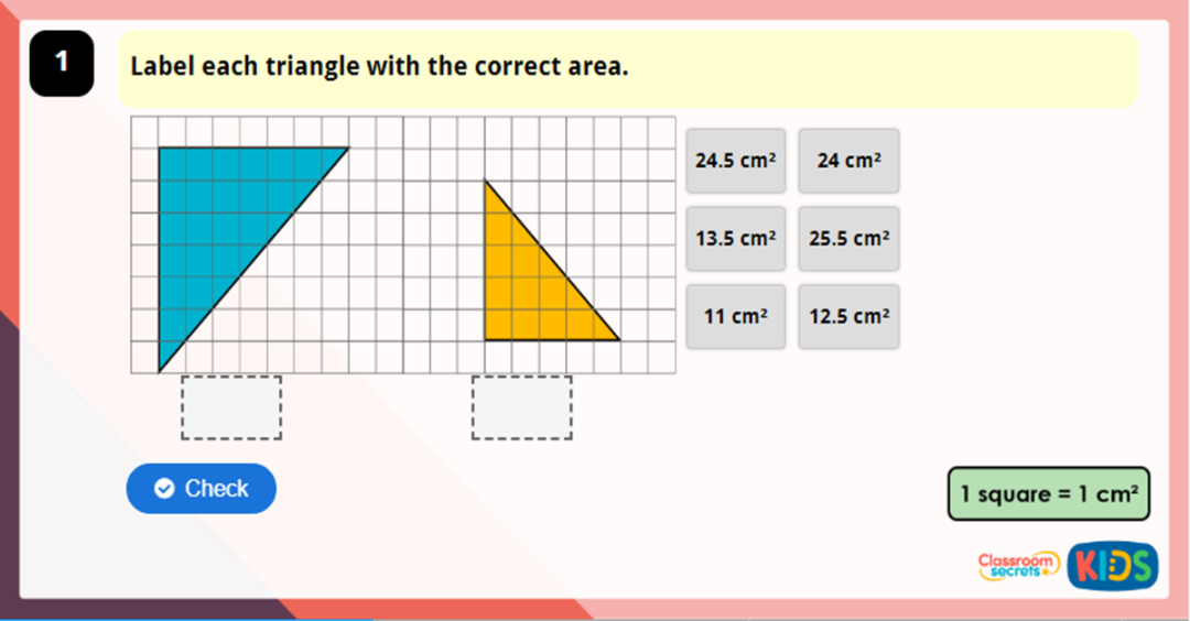 Year 6 Area of a Triangle 1 Game Classroom Secrets Kids