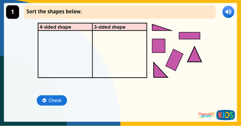 Year 1 Sorting 2D Shapes Game | Classroom Secrets Kids