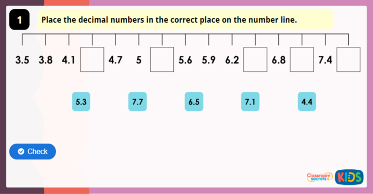 Year 4 Tenths on a Number Line Game | Classroom Secrets Kids