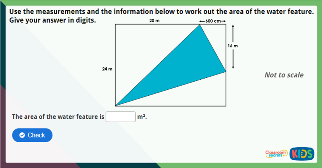 Year 6 Area of a Triangle 3 Maths Challenge Classroom Secrets Kids