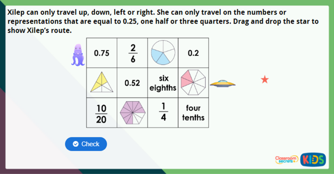 Year 4 Halves and Quarters Maths Challenge | Classroom Secrets Kids