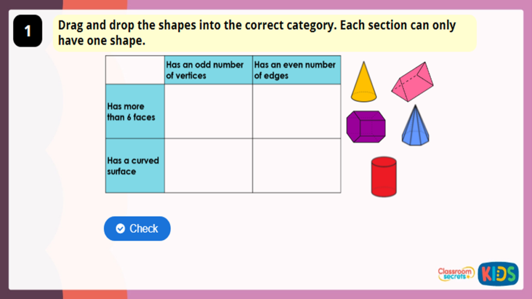 Year 3 Construct 3D Shapes Game | Classroom Secrets Kids