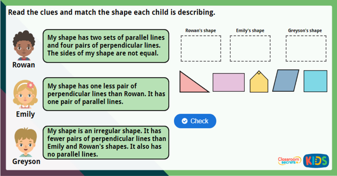 Year 3 Parallel and Perpendicular Maths Challenge | Classroom Secrets Kids