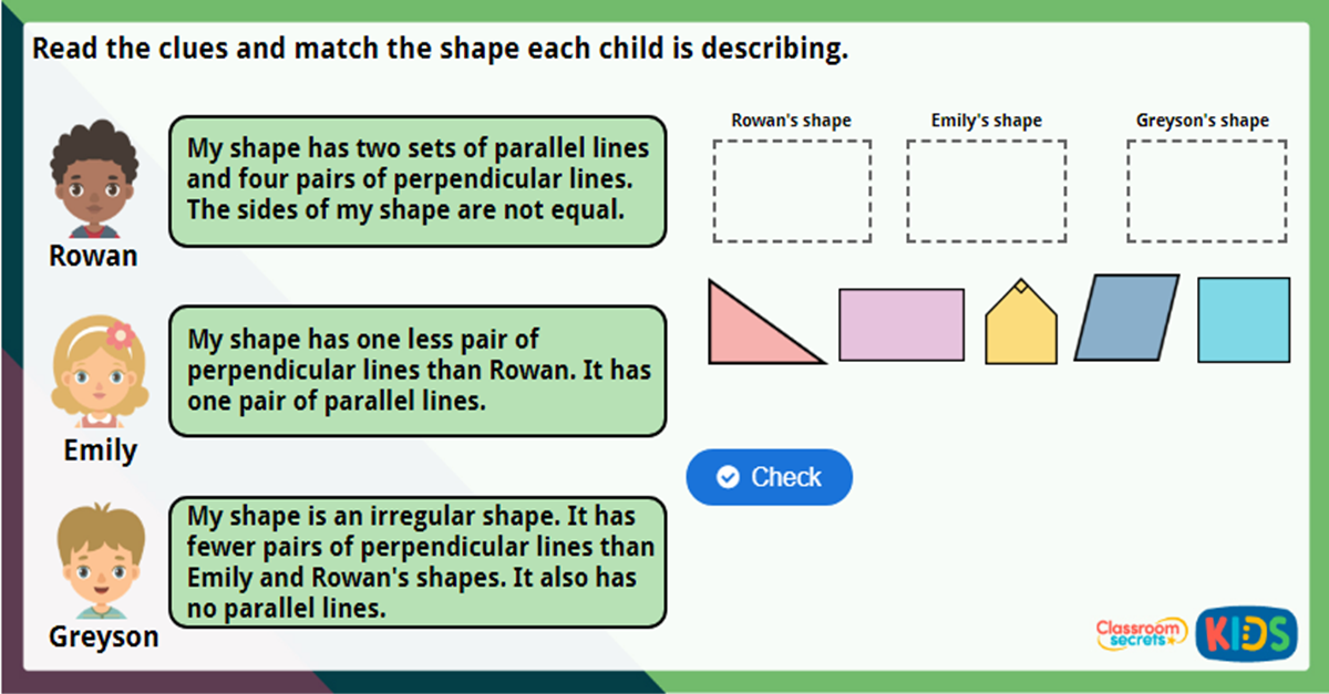 parallel and perpendicular lines problem solving year 3