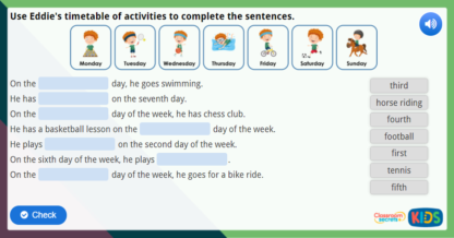 Year 1 Ordinal Numbers Maths Challenge 