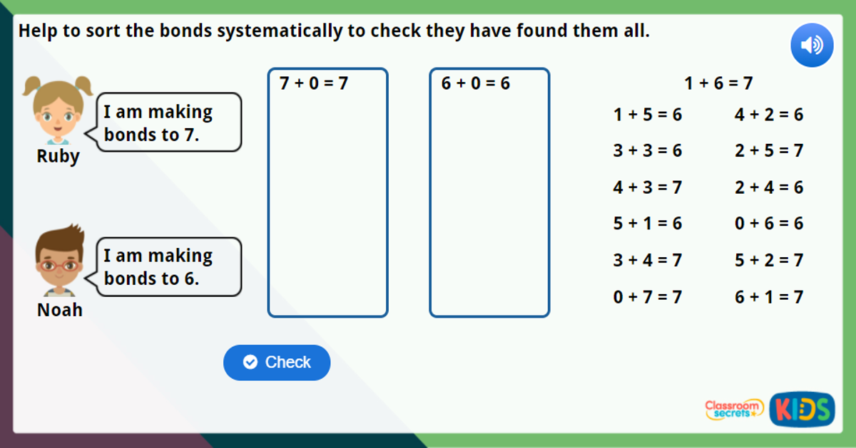 Year 1 Systematic Number Bonds Lesson Classroom Secrets Classroom Secrets