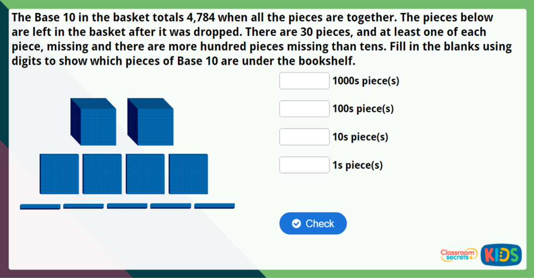 Year 4 Partitioning Maths Challenge Classroom Secrets Kids