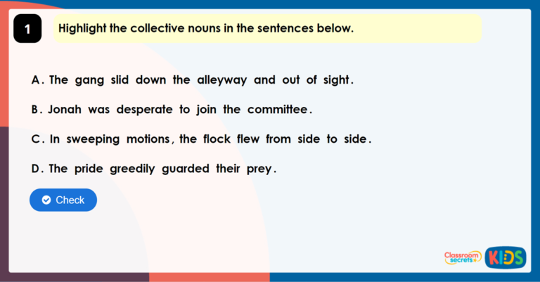 Year 6 Identifying Nouns and Verbs Game | Classroom Secrets Kids