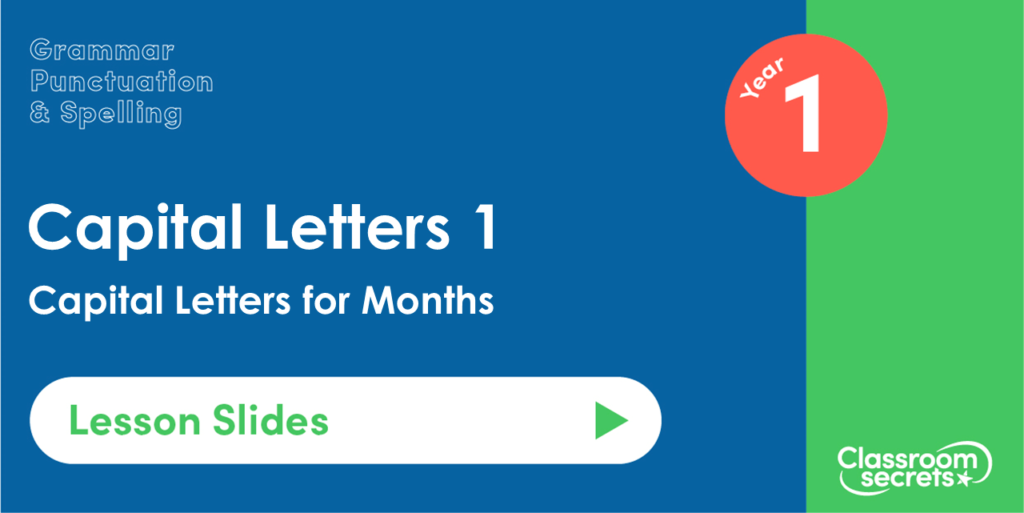 Capital Letters for Months Year 1 Lesson Slides