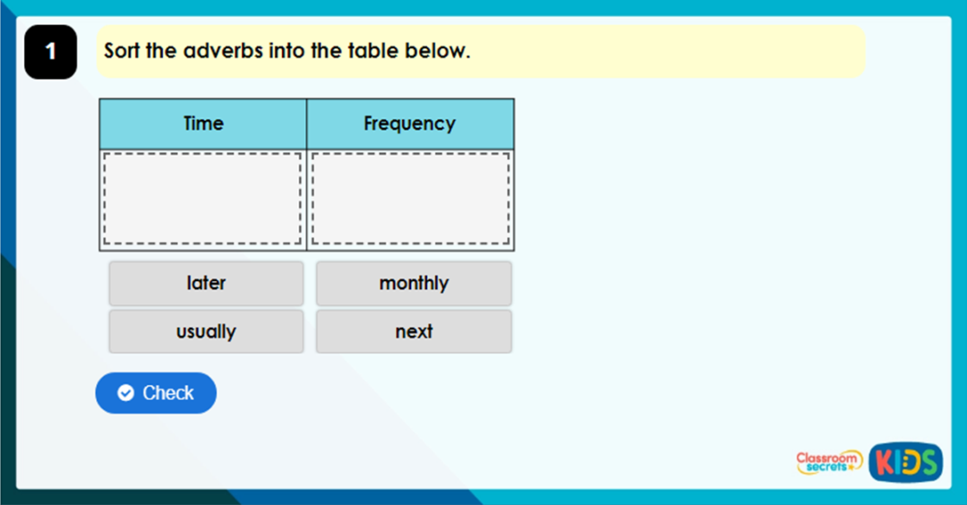 Year 4 Time-Specific Adverbials Game | Classroom Secrets Kids