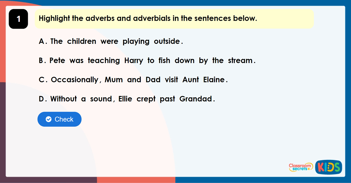 Year 5 Adverbs Game
