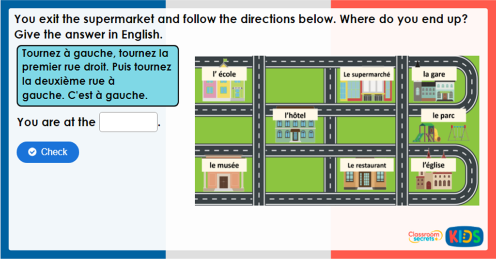 Year 4 French Directions Game
