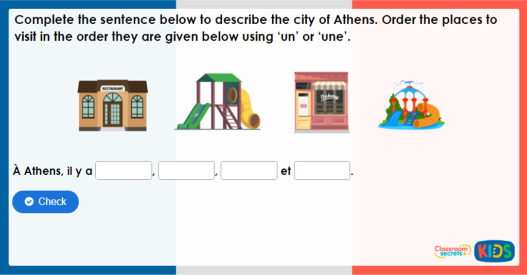 Year 6 French Towns and Cities Game